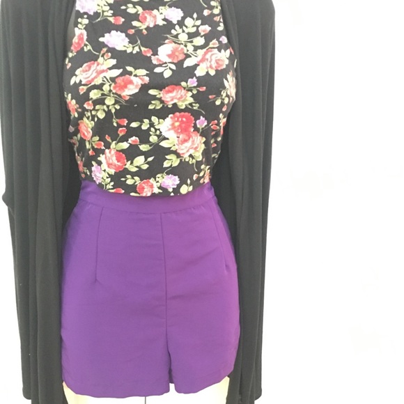 NWT Chic HighWaisted Purple Shorts! - Picture 2 of 3